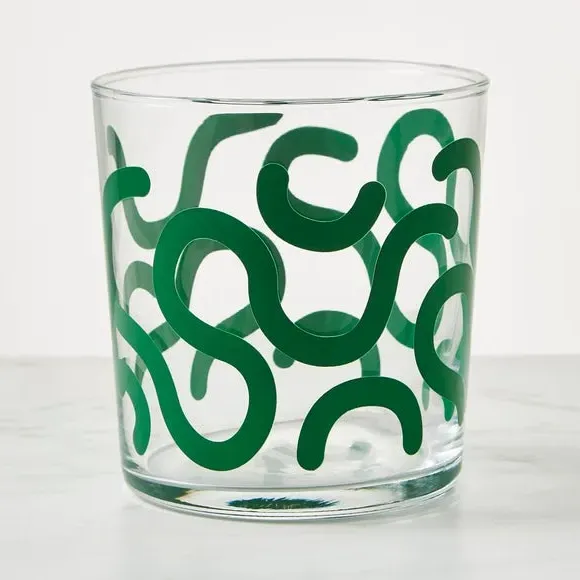 Patterned Tumbler Glass - Green image