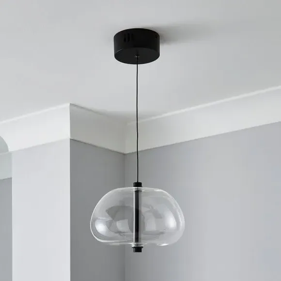 Pebble Pendant Light with LED - Clear, Glass