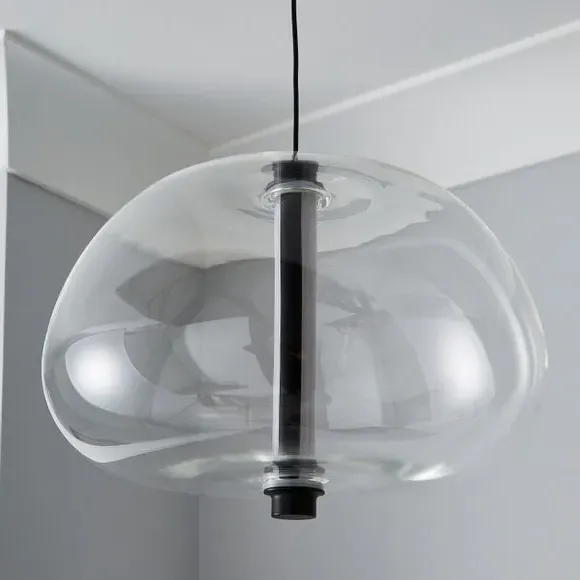 Pebble Pendant Light with LED - Clear, Glass