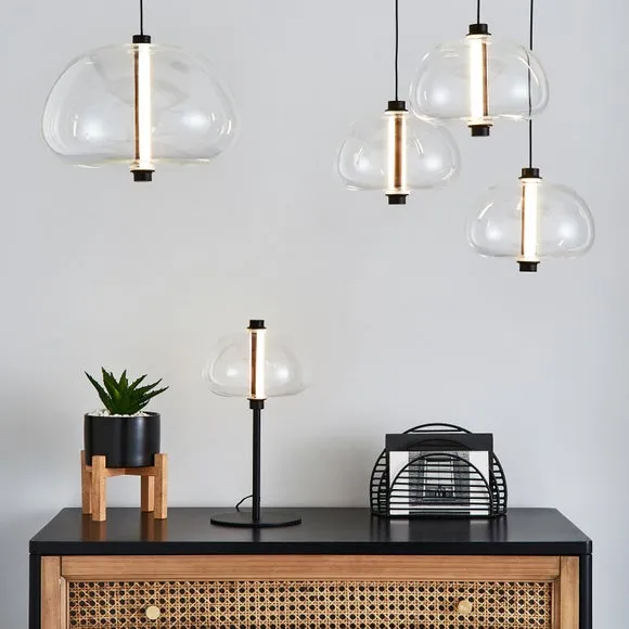 Pebble Pendant Light with LED - Clear, Glass