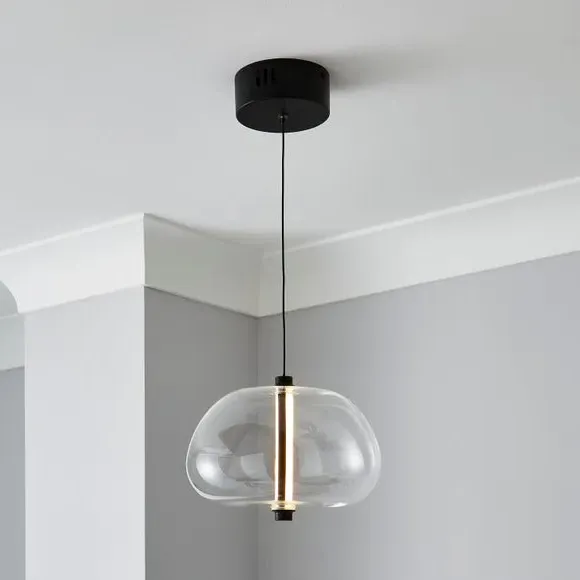 Pebble Pendant Light with LED - Clear, Glass image
