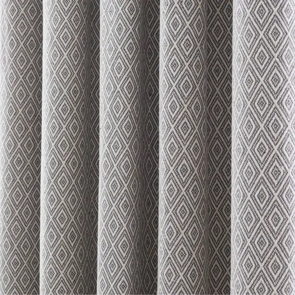 Pencil Pleat Curtains - Grey, Cotton Blend