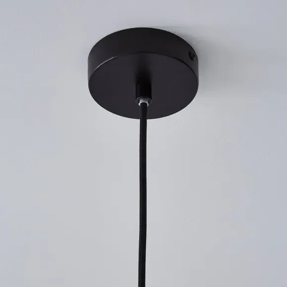Pendant Light with Cage Design - Black, Metal