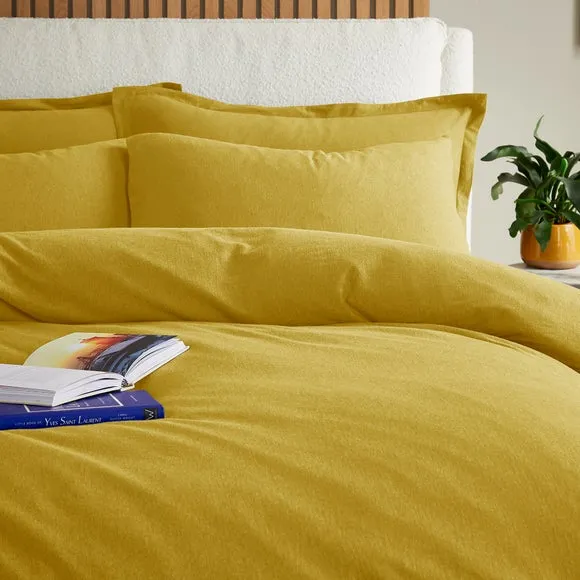 Plain Duvet Cover & Pillowcase Set - Ochre