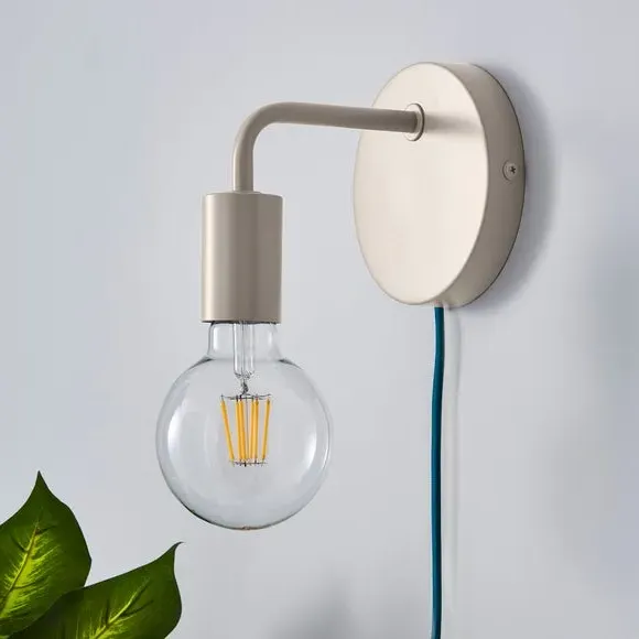 Plug-In Wall Light with Cable - Light Grey