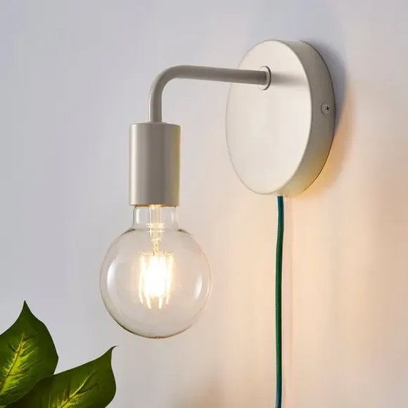 Plug-In Wall Light with Cable - Light Grey