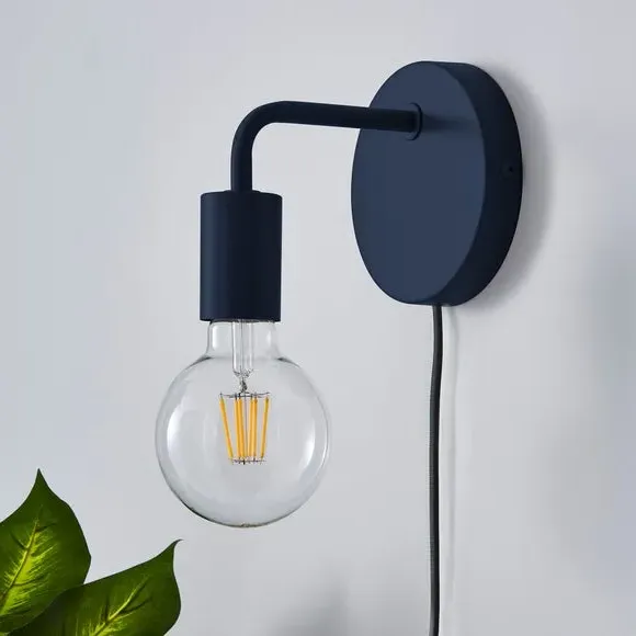 Plug-In Wall Light with Cable - Navy