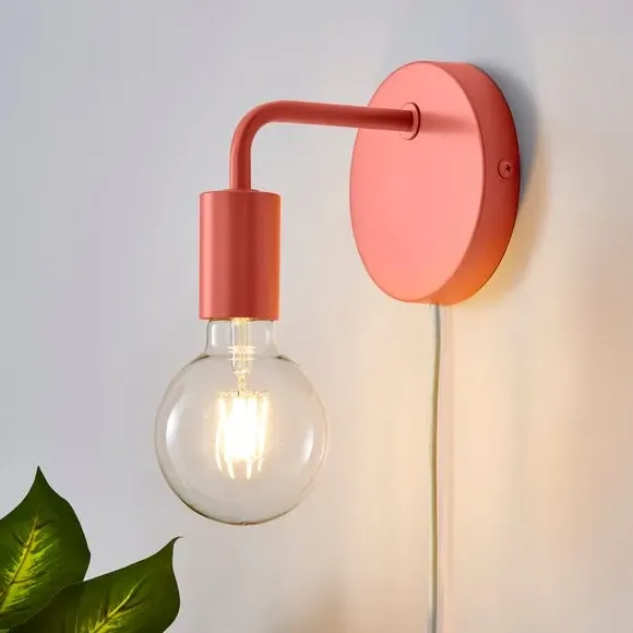 Plug-In Wall Light with Cable - Pink