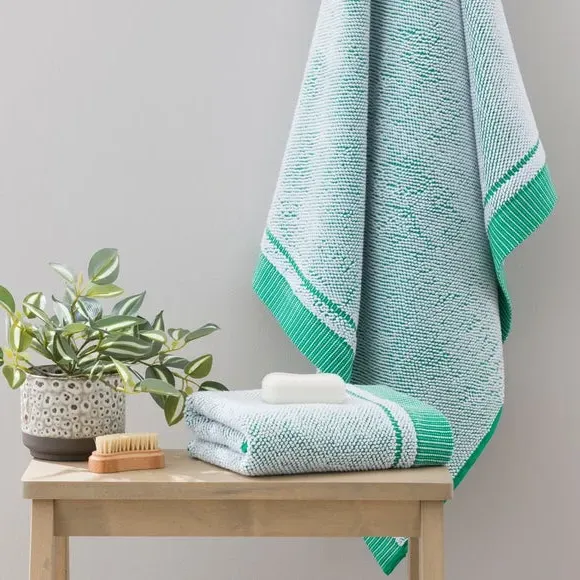 Popcorn Textured Towel - Emerald Green, Cotton