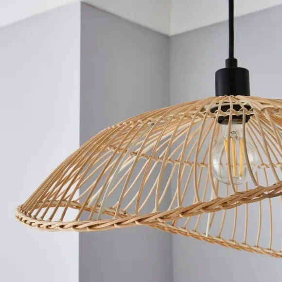 Rattan Pendant Light - Natural, Metal