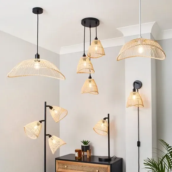 Rattan Pendant Light - Natural, Metal