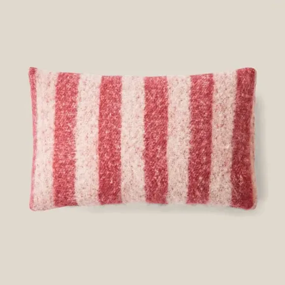 Rectangular Cushion with Stripes - Pink, Mohair