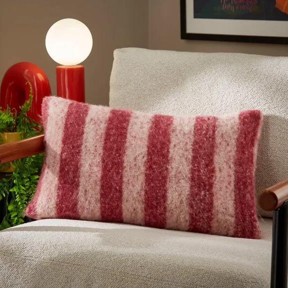 Rectangular Cushion with Stripes - Pink, Mohair image
