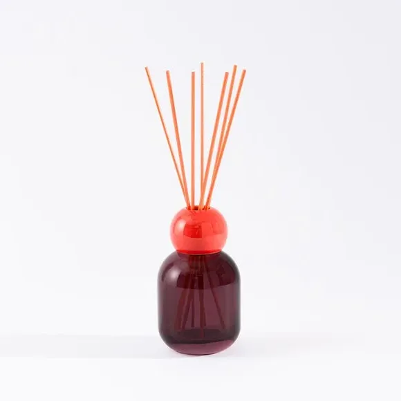 Reed Diffuser with Ceramic Collar - Red, Glass
