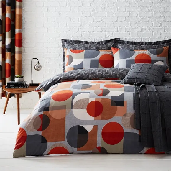 Reversible Duvet Cover Set - Orange, Polycotton image