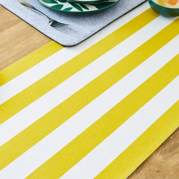 Reversible Table Runner - Blue, Cotton Blend