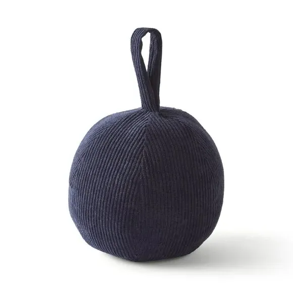 Round Doorstop with Handle Loop - Navy, Cord