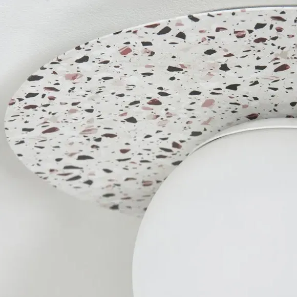 Round Flush Ceiling Light - White, Glass