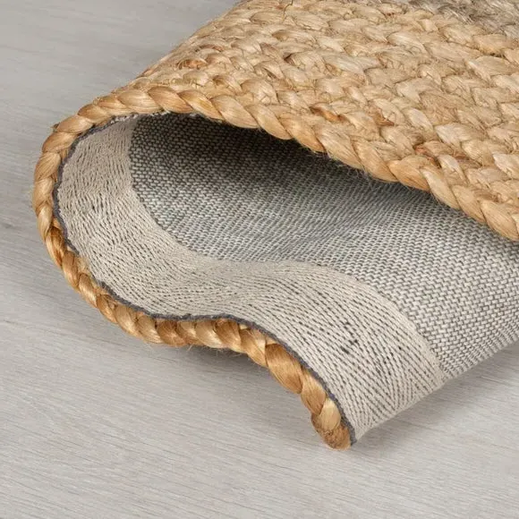 Round Rug with Border - Natural, Jute