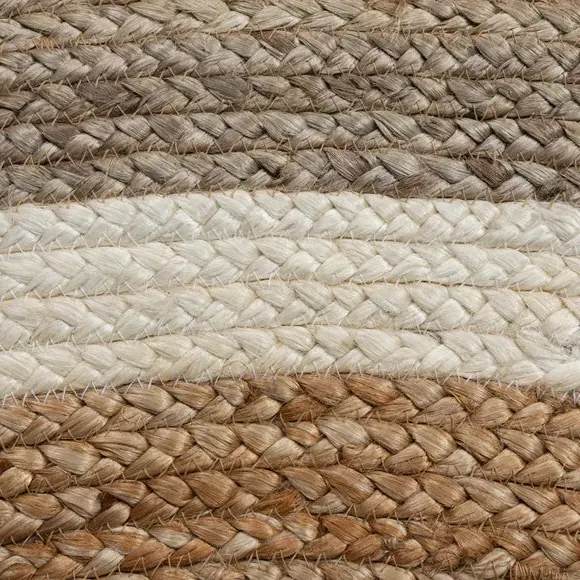 Round Rug with Border - Natural, Jute
