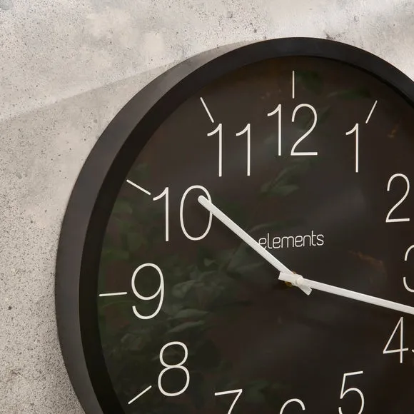 Round Wall Clock Indoor Outdoor - Black