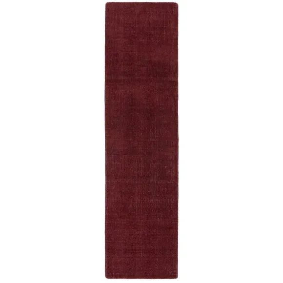 Runner Rug Textured - Burgundy, Wool