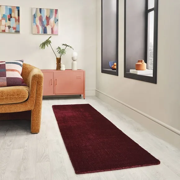 Runner Rug Textured - Burgundy, Wool image