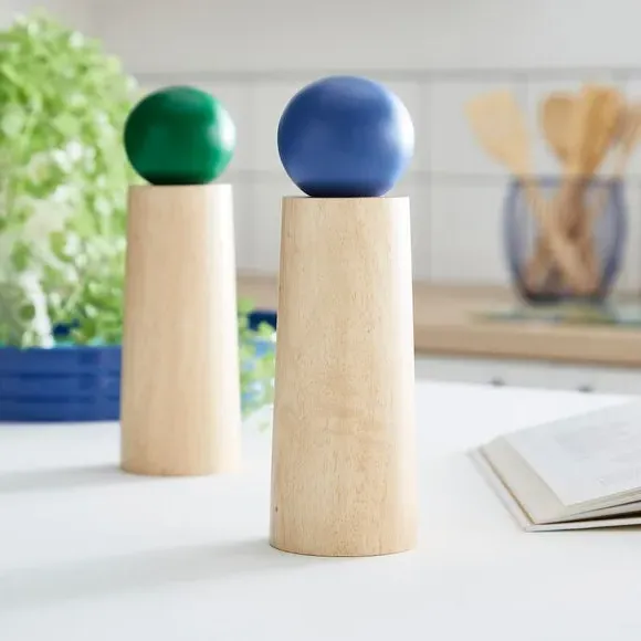 Salt and Pepper Mill - Blue, Solid Wood