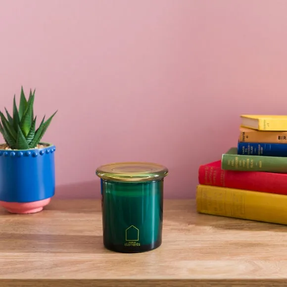 Scented Candle with Glass Jar - Green
