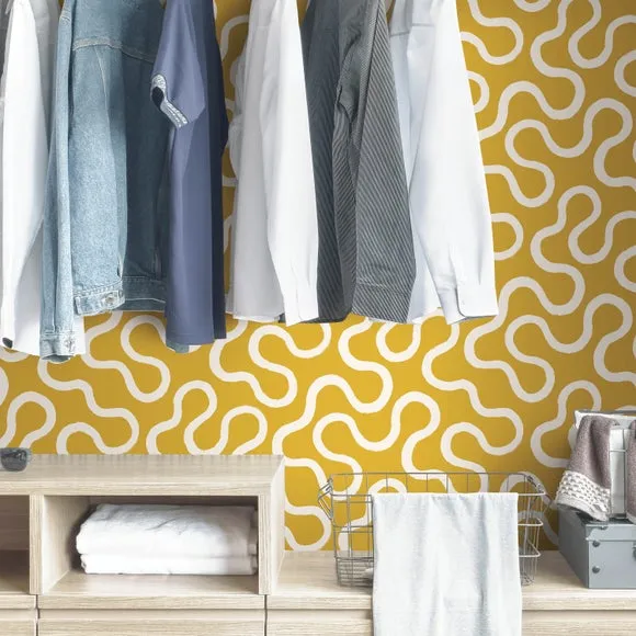 Self-Adhesive Wallpaper Peel & Stick - Yellow