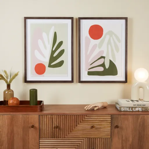 Set of 2 Framed Prints - Multicolor, Wood Frame image