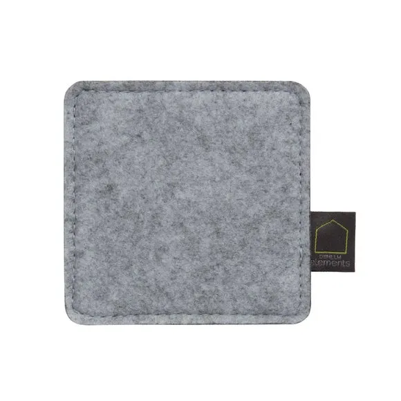 Set of 4 Coasters - Grey, Recycled Polyester