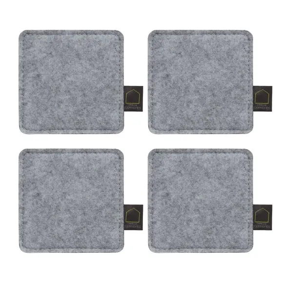 Set of 4 Coasters - Grey, Recycled Polyester image