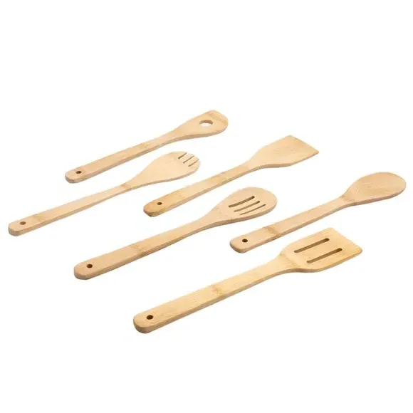 Set of 6 Kitchen Utensils - Natural, Bamboo image
