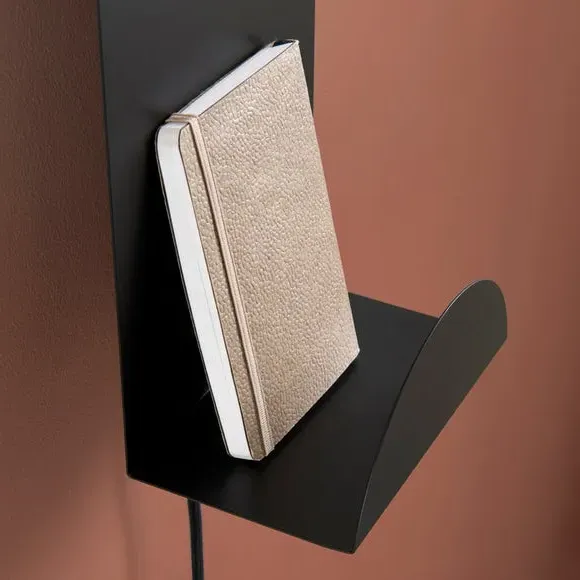 Shelved Wall Light with Dimmer - Black