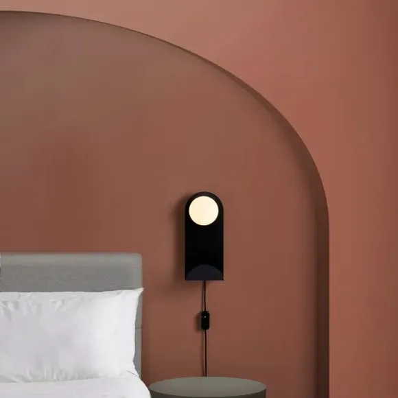 Shelved Wall Light with Dimmer - Black image