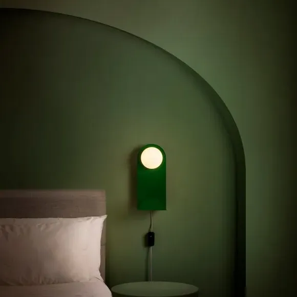 Shelved Wall Light with Dimmer - Emerald