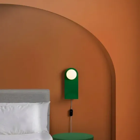 Shelved Wall Light with Dimmer - Emerald