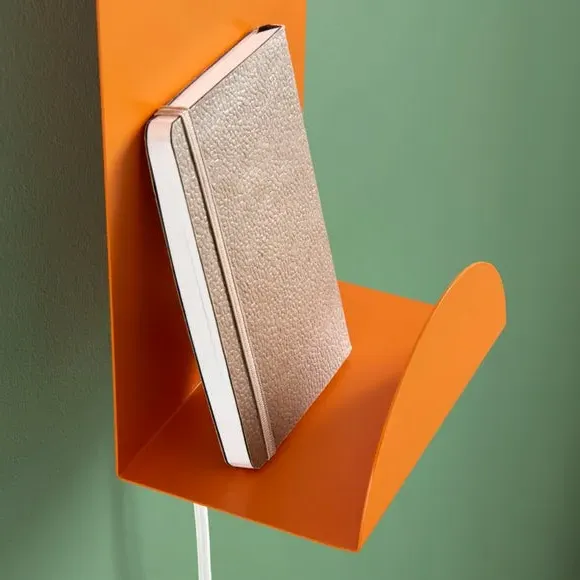 Shelved Wall Light with Dimmer - Tangerine
