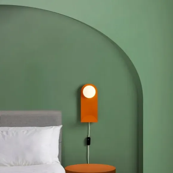 Shelved Wall Light with Dimmer - Tangerine