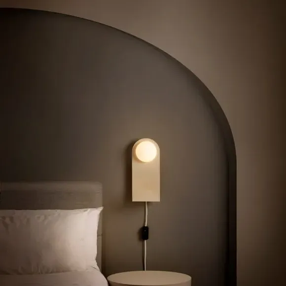 Shelved Wall Light with Dimmer - Taupe