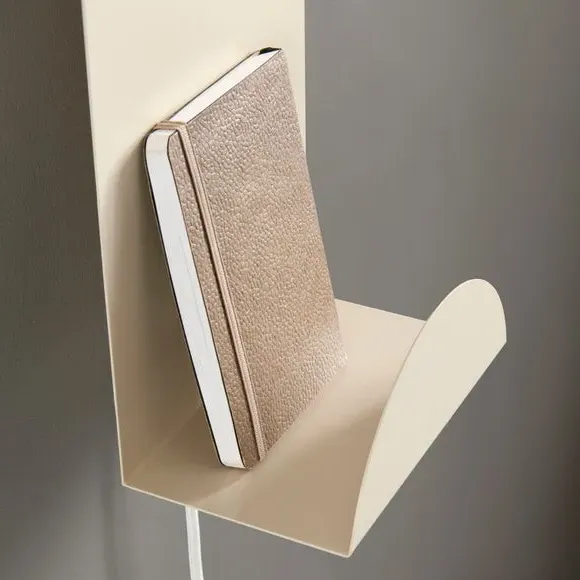 Shelved Wall Light with Dimmer - Taupe