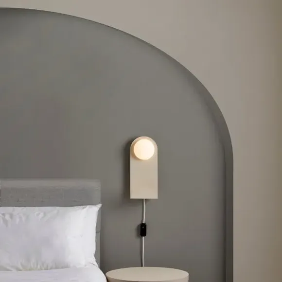 Shelved Wall Light with Dimmer - Taupe