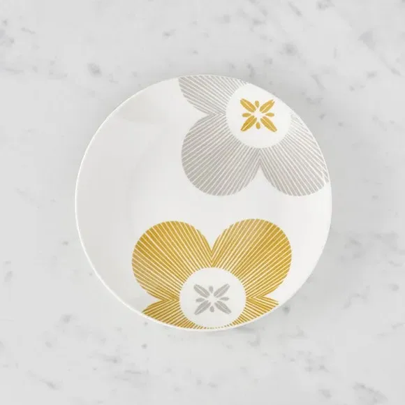 Side Plate with Floral Design - Yellow image