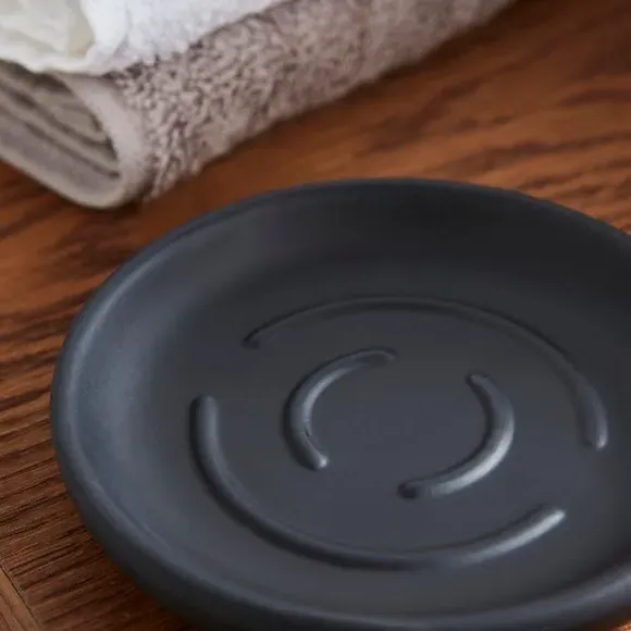 Soap Dish - Black, Ceramic