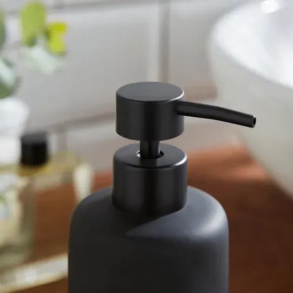 Soap Dispenser with Pump - Black, Ceramic