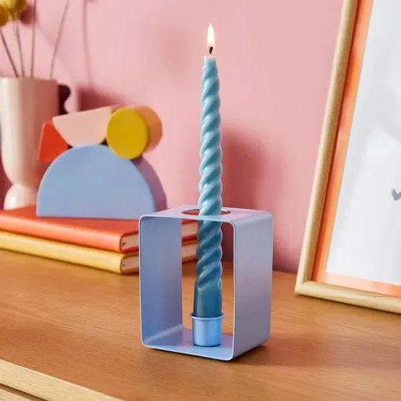 Square Candlestick Holder - Blue image
