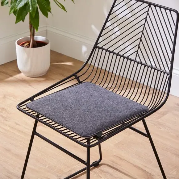 Square Seat Pad Reversible - Grey, Polyester