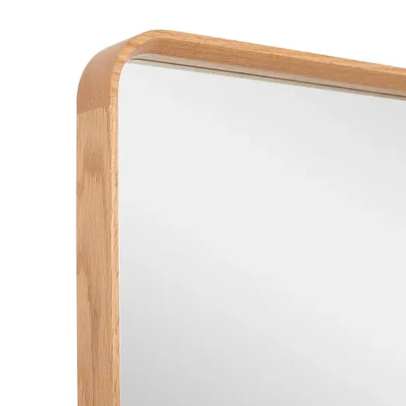 Squoval Wall Mirror with Hook - Light Oak