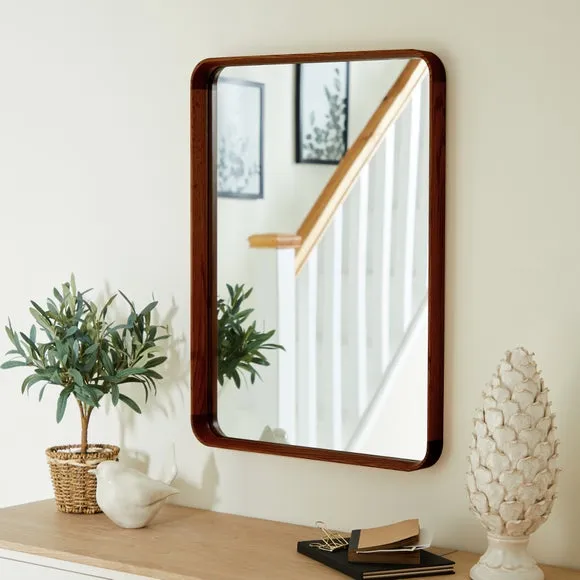 Squoval Wall Mirror with Hook - Walnut, Oak
